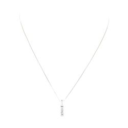 0.60 ctw Diamond Straight Line Pendant with Chain - 14KT White Gold