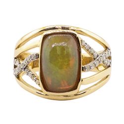 2.75 ctw Opal and Diamond Ring - 14KT Yellow Gold