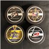 Image 1 : 2009 NHL STANLEY CUP OFFICIAL GAME PUCK AUTOGRAPHED LOT (BERUBE, NASH, WEEKES, BURKE)