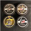 Image 1 : 2009 NHL STANLEY CUP OFFICIAL GAME PUCK AUTOGRAPHED LOT (BERUBE, NASH, WEEKES, BURKE)