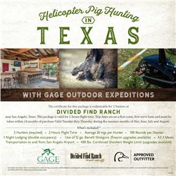 Texas Helicopter Pig Hunt for 2