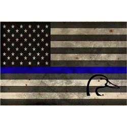 Thin Blue Line Wood Flag