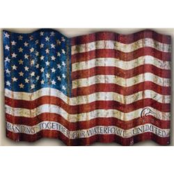 Corrugated Waving American Flag