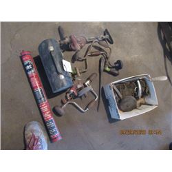 Antique Fire Extinguisher, Drills, Grinder & Metal Lunch Kit,