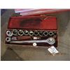 Image 2 : 3/4" Socket Set , Metal Tool Box, & New Wall Mount Organizer