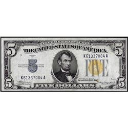 1934A $5 North Africa WWII Emergency Issue Silver Certificate Note