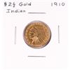 Image 1 : 1910 $2 1/2 Indian Head Quarter Eagle Gold Coin