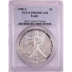 1988-S Proof $1 American Silver Eagle Coin PCGS PR69DCAM