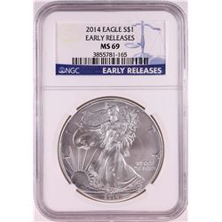 2014 $1 American Silver Eagle Coin NGC MS69 Early Releases