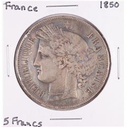 1850 France 5 Francs Silver Coin
