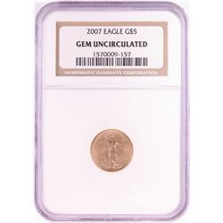 2007 $5 American Gold Eagle Coin NGC Gem Uncirculated