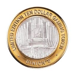.999 Silver Binion's Gambling Hall Las Vegas $10 Casino Limited Edition Gaming Token