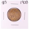 Image 1 : 1908 $5 Indian Head Half Eagle Gold Coin
