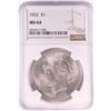 Image 1 : 1922 $1 Peace Silver Dollar Coin NGC MS64