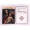 Image 1 : 1552 KB Hungary Denar 'Madonna and Child' Coin NGC AU50 w/ Story Box