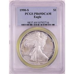 1990-S Proof $1 American Silver Eagle Coin PCGS PR69DCAM