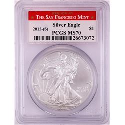 2012-(S) $1 American Silver Eagle Coin PCGS MS70 San Francisco