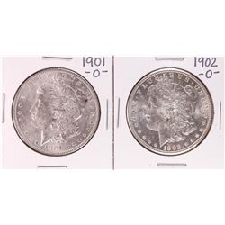 Lot of 1901-O & 1902-O $1 Morgan Silver Dollar Coins