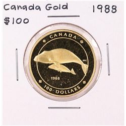 1988 Canada $100 Proof Bowhead Whale Gold Coin