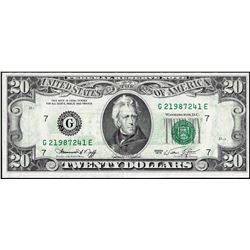 1974 $20 Federal Reserve Note Back to Face Full Offset ERROR