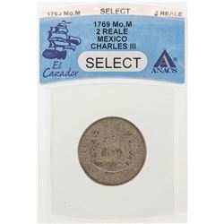 1769MoM Mexico 2 Reales Charles III El Cazador Shipwreck Coin ANACS Select