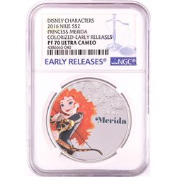 2016 Proof $2 Disney Princess Merida 1oz Silver Coin NGC PF70 Ultra Cameo