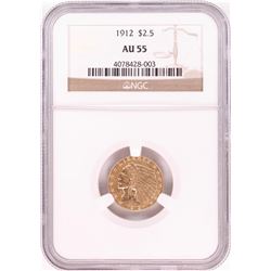 1912 $2 1/2 Indian Head Quarter Eagle Gold Coin NGC AU55