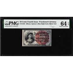 1863 10 Cent Fourth Issue Fractional Currency Note Fr.1259 PMG Choice Uncirculated 64EPQ