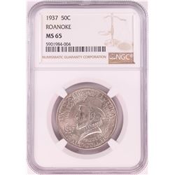 1937 Roanoke Commemorative Half Dollar Coin NGC MS65