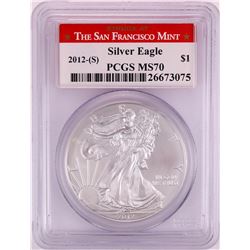 2012-(S) $1 American Silver Eagle Coin PCGS MS70 San Francisco