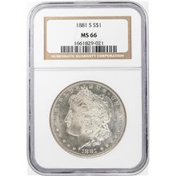 1881-S $1 Morgan Silver Dollar Coin NGC MS66