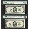 Image 1 : Lot of (2) 1950E $100 Federal Reserve Notes Chicago PMG Gem Uncirculated 66EPQ