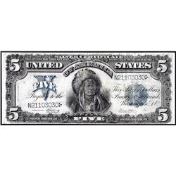 1899 $5 Indian Chief Silver Certificate Note