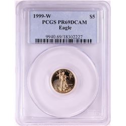 1999-W $5 Proof American Gold Eagle Coin PCGS PR69DCAM