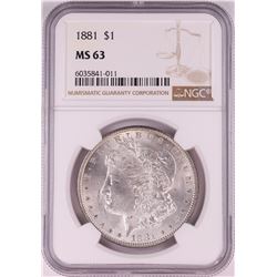 1881 $1 Morgan Silver Dollar Coin NGC MS63