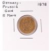 Image 1 : 1878 Germany-Prussia 5 Mark Gold Coin
