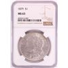 Image 1 : 1879 $1 Morgan Silver Dollar Coin NGC MS63