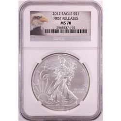 2012 $1 American Silver Eagle Coin NGC MS70 First Releases