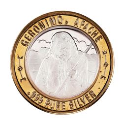 .999 Silver Geronimo Apache $10 Casino Limited Native American Series Gaming Token