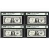 Image 1 : Lot of (4) Consecutive 1957A $1 Silver Certificate Notes PMG Superb Gem Unc. 67EPQ