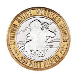 .999 Silver Chief Medicine Crow $10 Casino Limited Native American Series Gaming Token