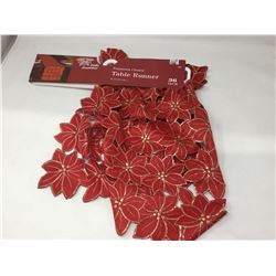 Poinsettia Cluster Table Runner (36in)