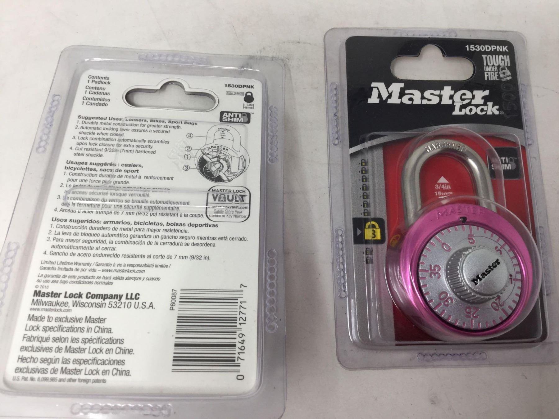 Master Lock- Pink Combination Locks