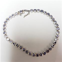 Silver Tanzanite(4.8ct) Bracelet (~weight 10.74g), Insurance Value $1190