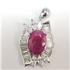 Image 1 : Silver Ruby Pendant (~weight 6.5g), Suggested Retail Value $250
