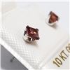 Image 2 : 10K White Gold Garnet Earrings, Suggested Retail Value $100