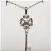 Image 1 : 10K White Gold Diamond(0.1ct) Necklace (~weight 1.8g), Insurance Value $1500