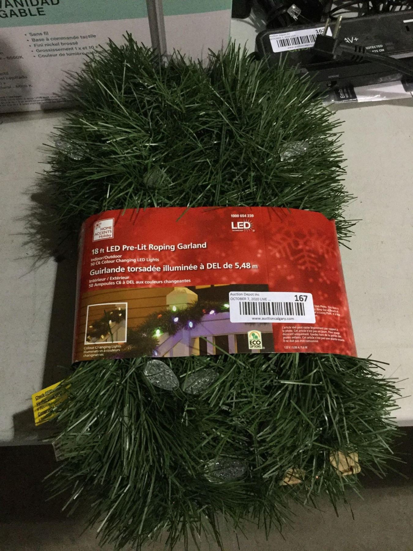 Home Accents Holiday Indoor/Outdoor 18' LED Pre-Lit Roping Garland