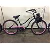 Image 1 : BLACK & PINK AERO SINGLE SPEED CRUISER BIKE W/ FRONT MOUNTED GAS ENGINE