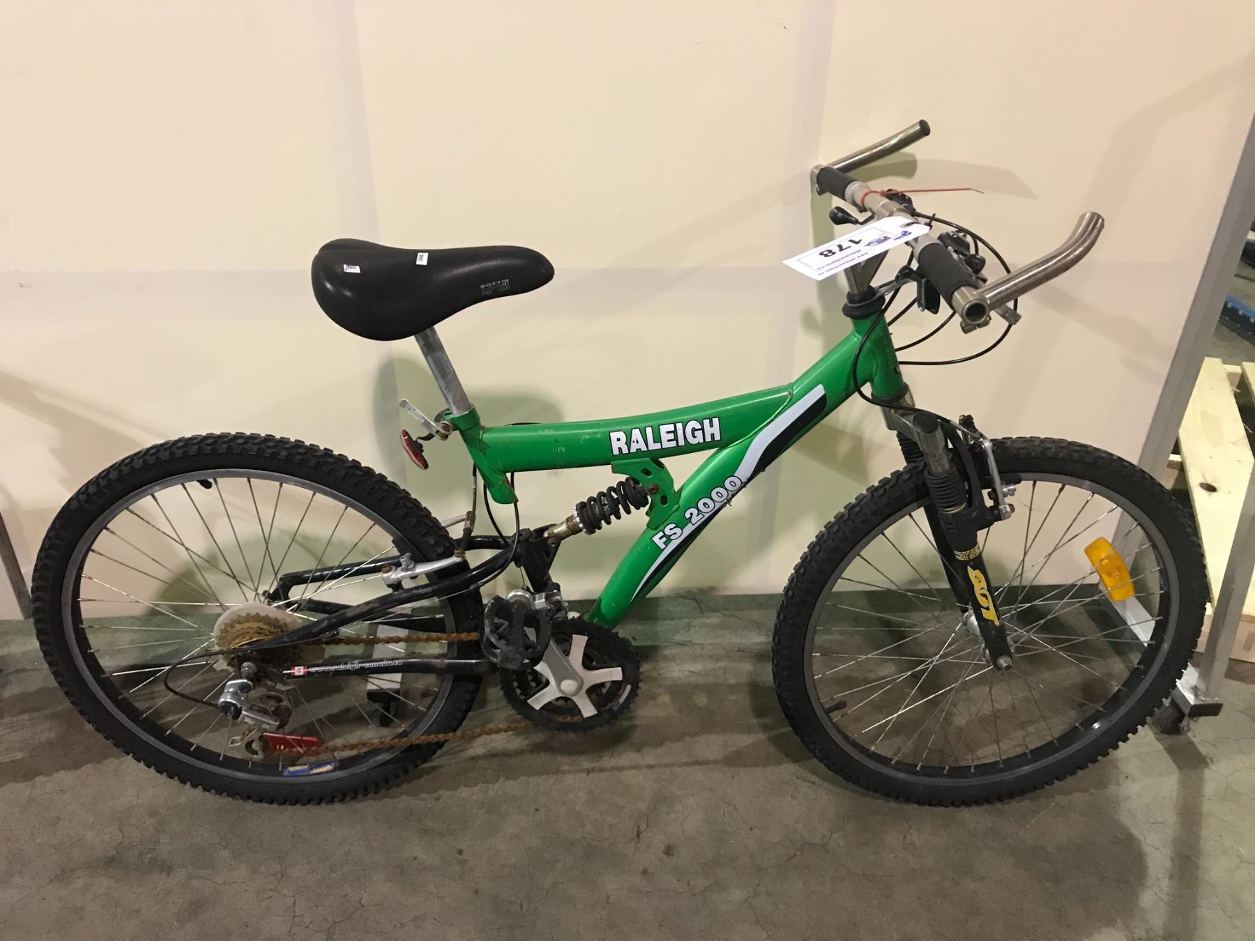 Green Raleigh Bike 2 BIKES - GREEN RALEIGH 21-SPEED FULL SUSPENSION MOUNTAIN BIKE, BLUE ...